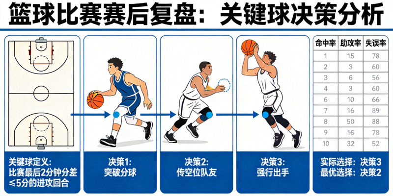 篮球比赛赛后复盘：关键球决策分析